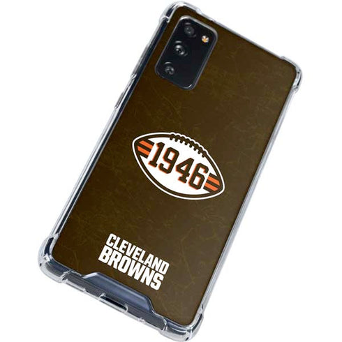 NFL Cleveland Browns Alternate Distressed Galaxy S20 FE Clear Case